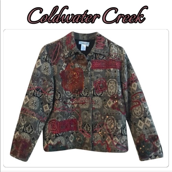 Coldwater Creek embroidered beaded jacket size small - Picture 1 of 8